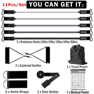 Training Resistance Bands - 150LB-12PCS Kit View