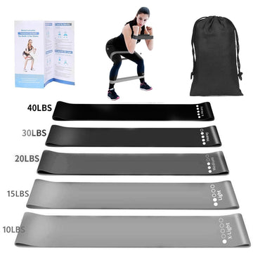 Training Resistance Bands Leg Bands in Black Grey and White