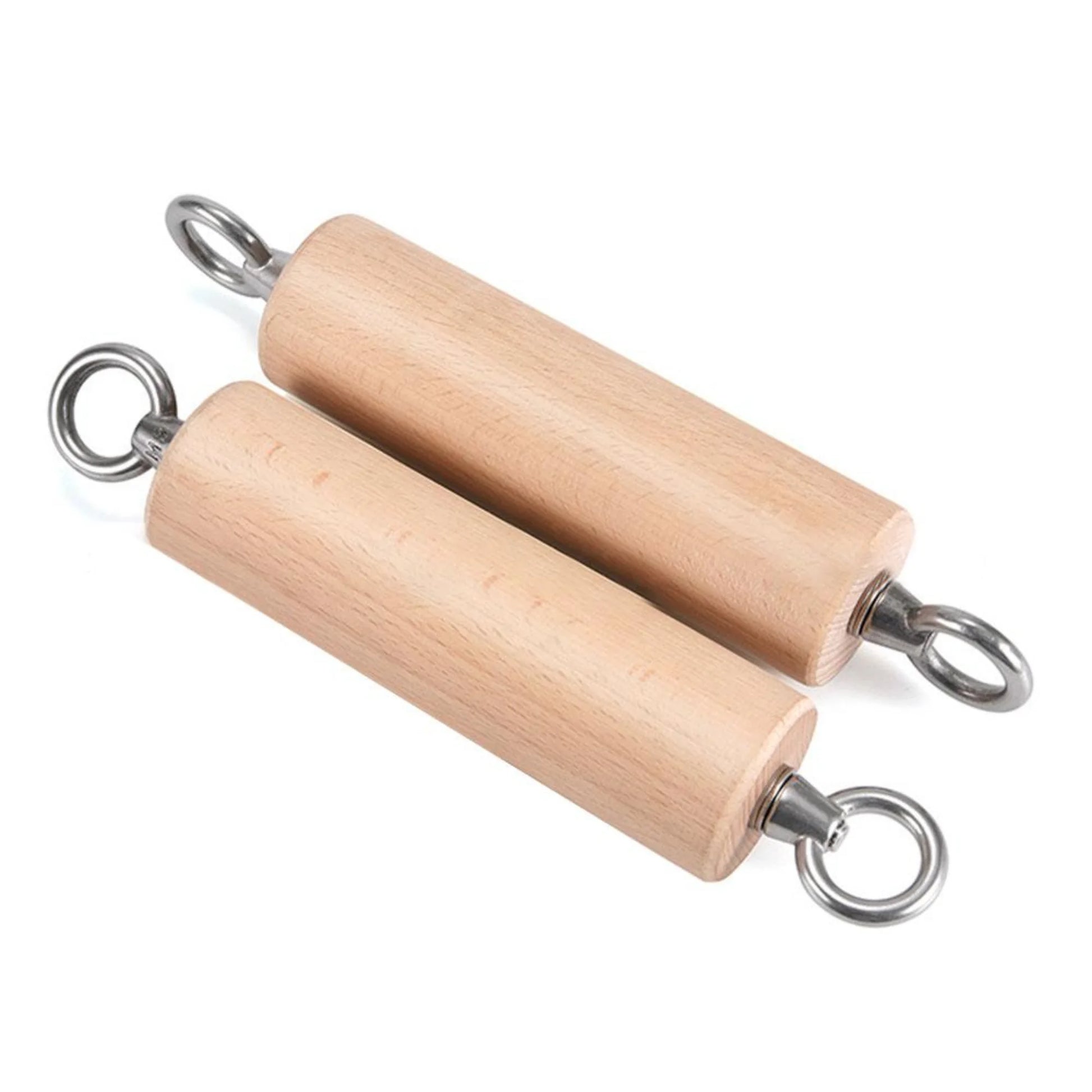 Close up of 45mm premium beechwood grip showing smooth skin-friendly finish for climbing training