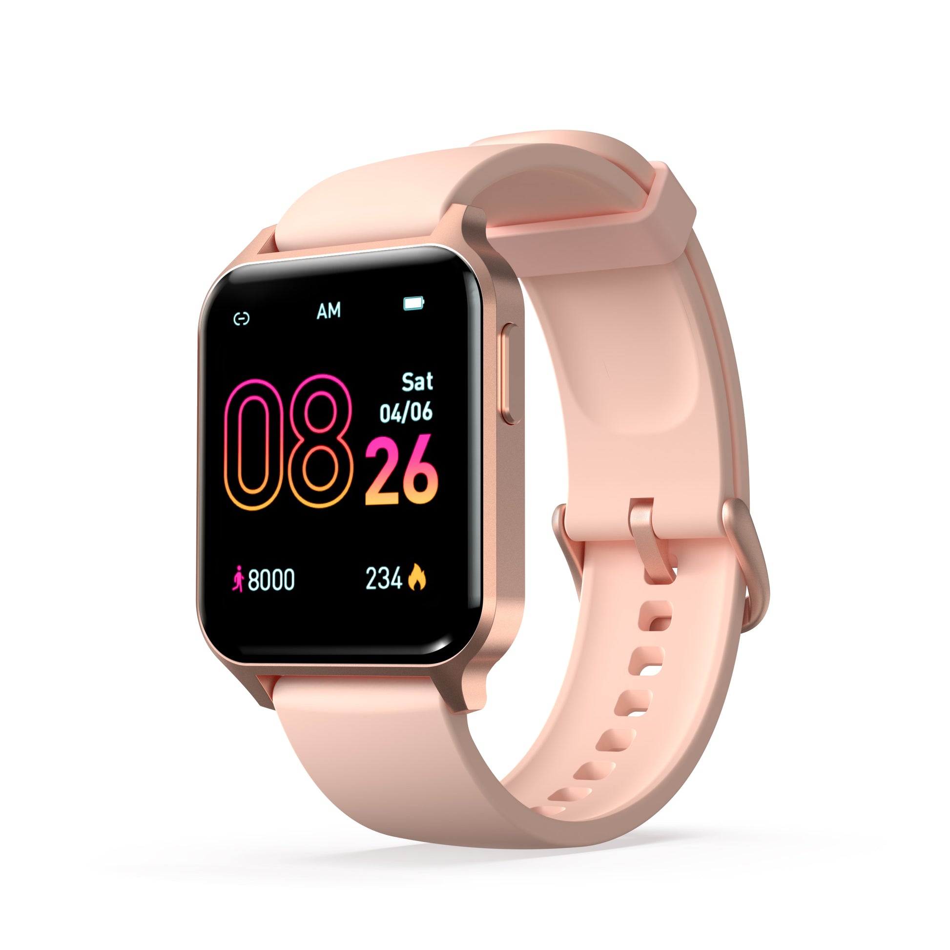Smart Watch Bluetooth Fitness Tracker for iPhone Android in Gold Close Up - Thefitnesshut.com