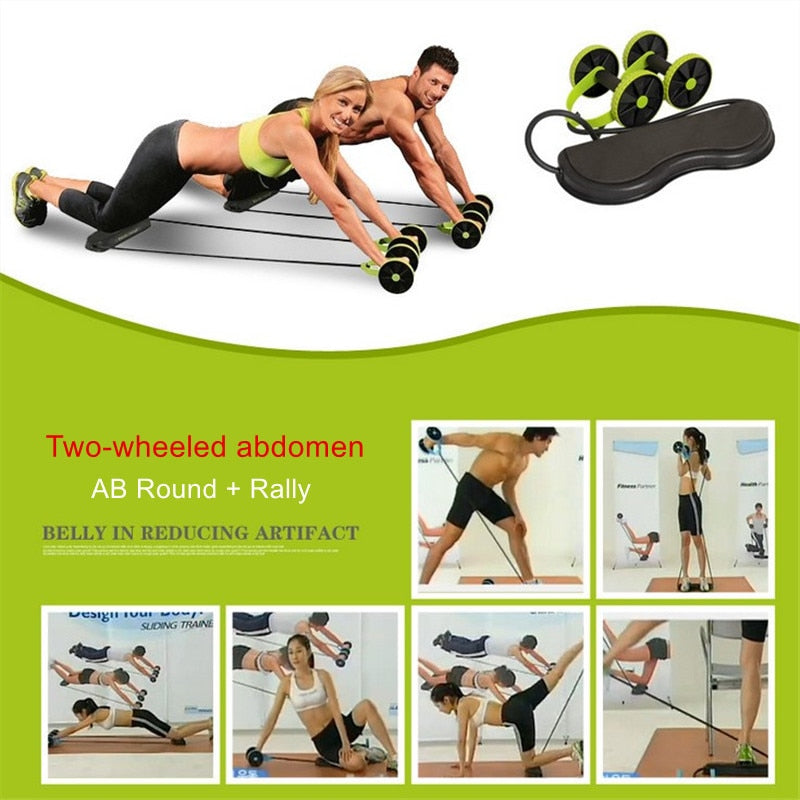 4 Wheels Abdominal Muscle Roller Exercise Equipment - Thefitnesshut