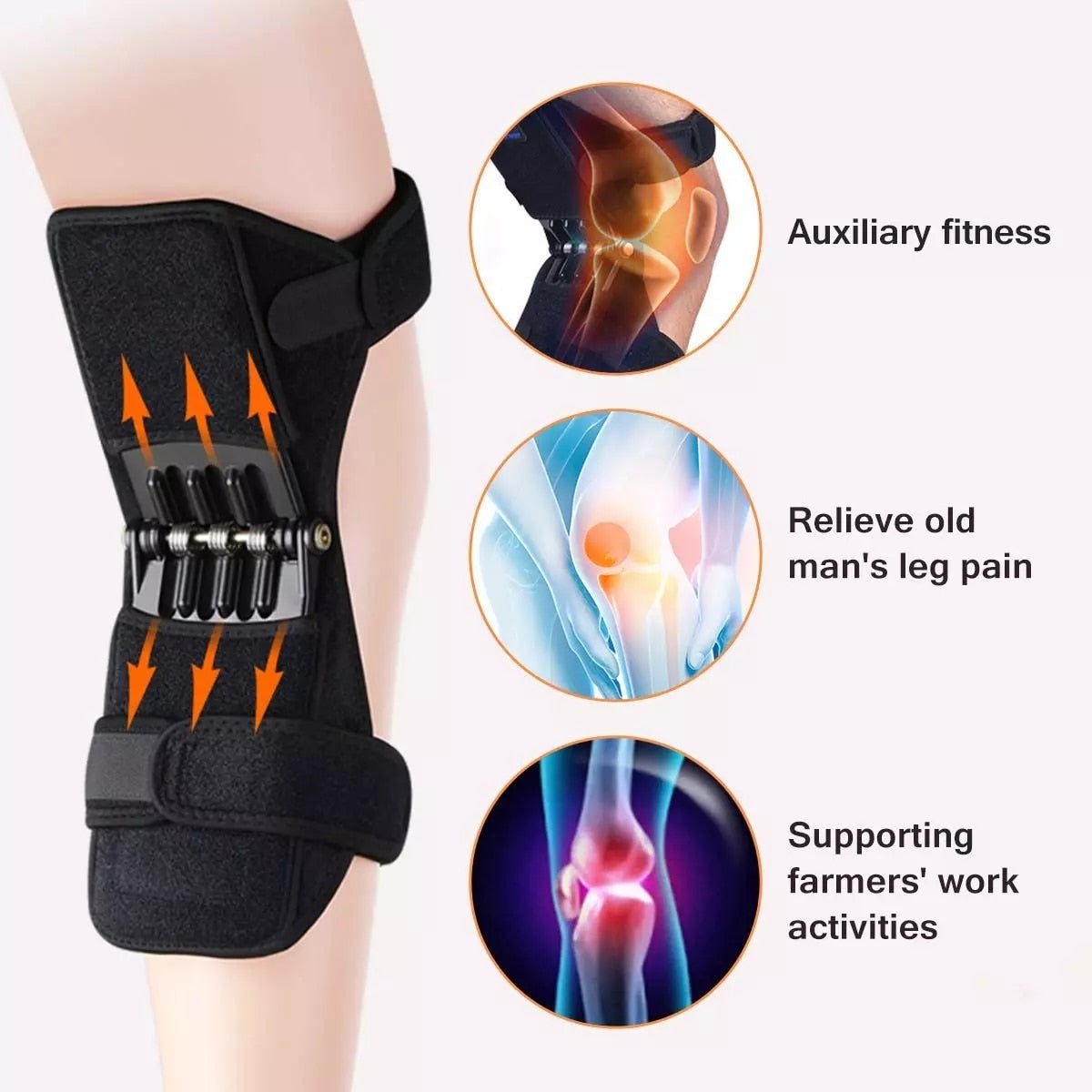 Powerlift Joint Knee Pads, Supportive Knee Braces - Thefitnesshut.com
