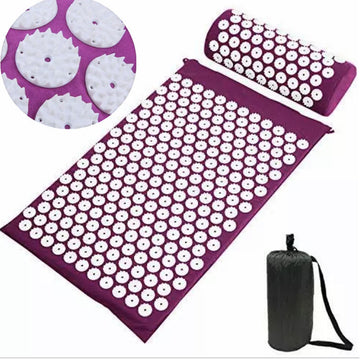 Yoga Mat with Plantar Back Acupuncture,Moxibustion, Acupoint massage and Muscle Relaxation Pillow