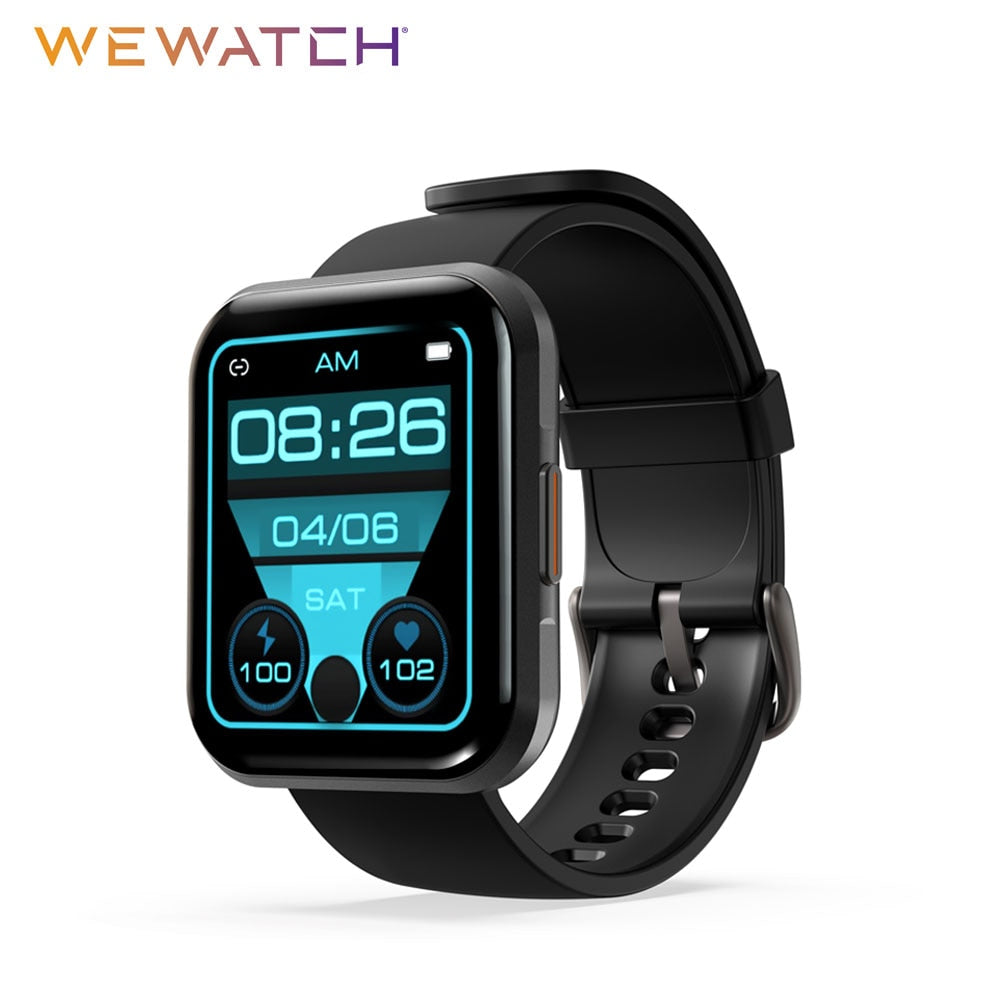 Smart Watch Bluetooth Fitness Tracker for iPhone Android in Black Close Up - Thefitnesshut.com