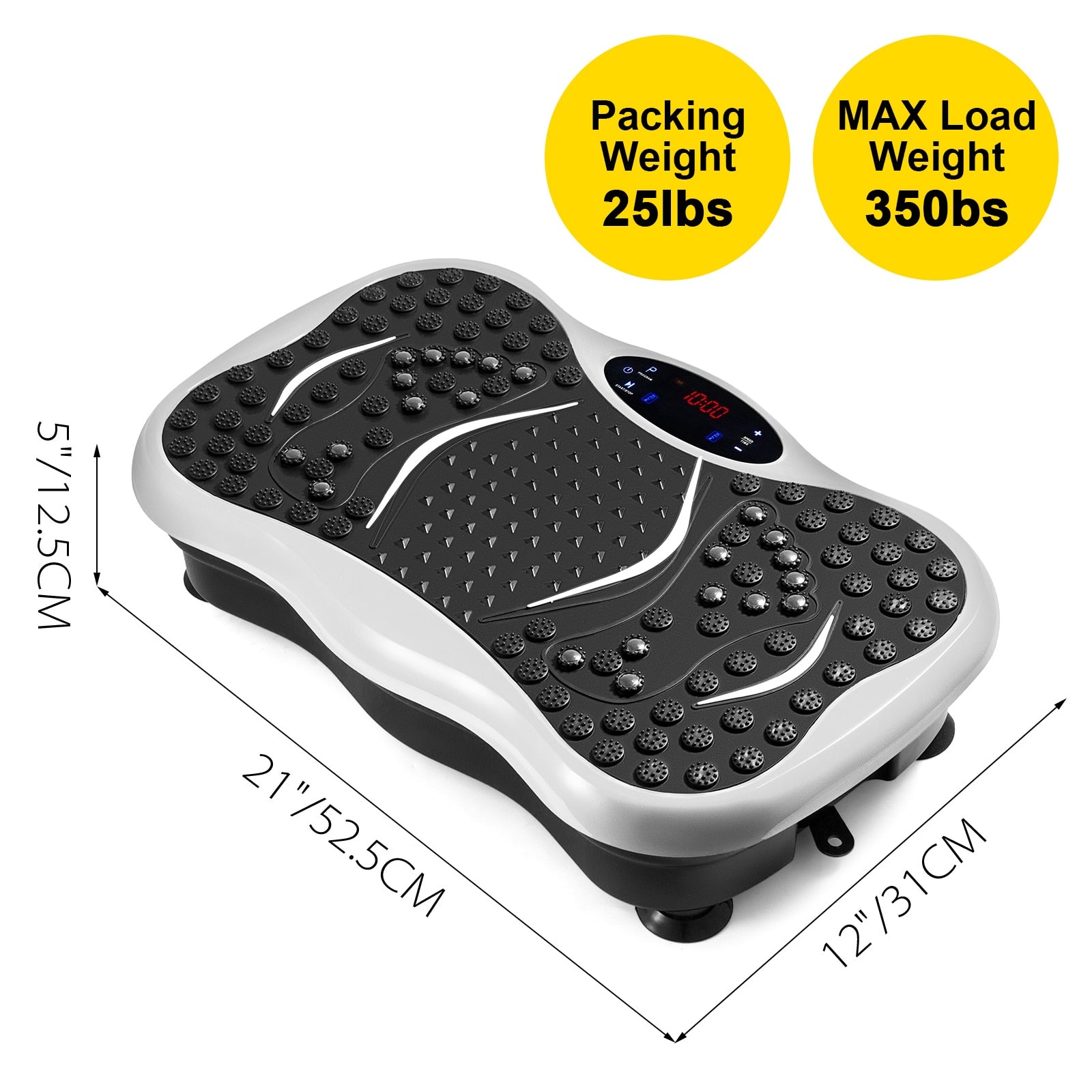 Fitness Vibration Plate in White with Measurments