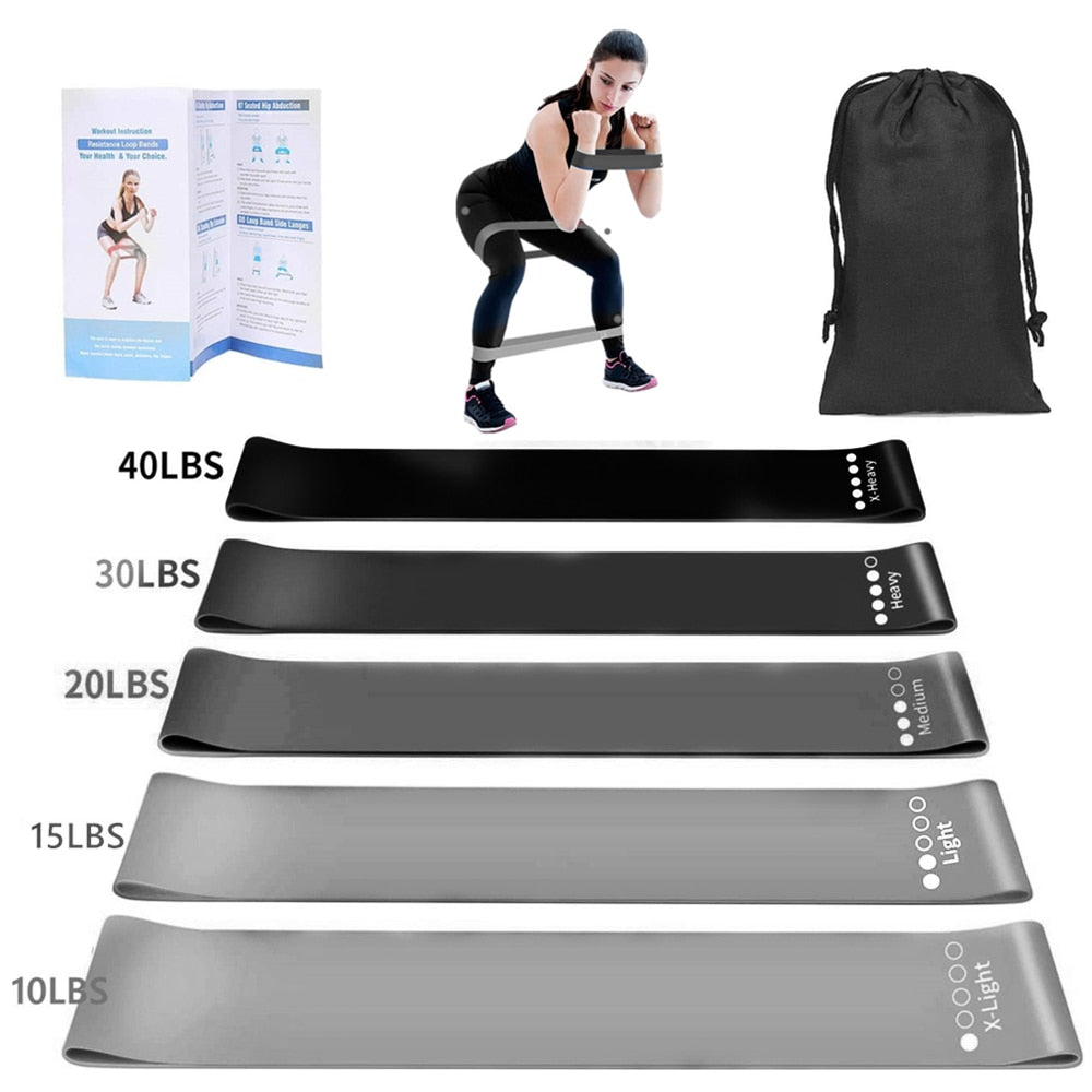 Training Resistance Bands Leg Bands in Black Grey and White - Thefitnesshut.com