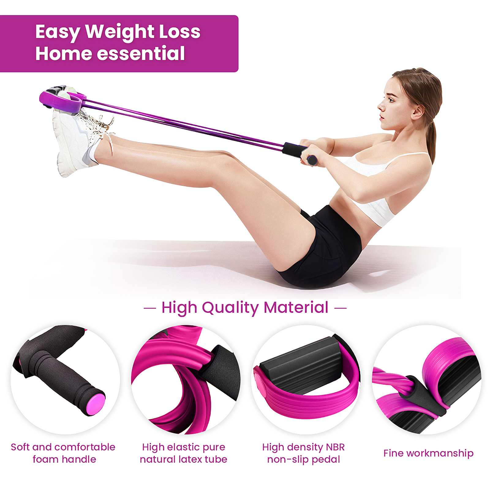 Pull Rope Resistance Band High Quality Material - Thefitnesshut.com